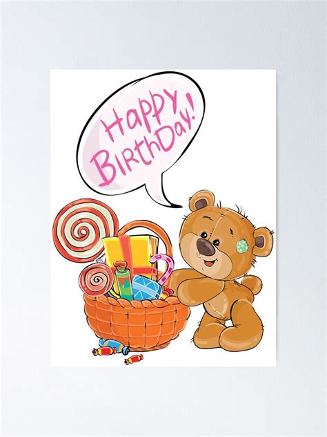 "happy birthday Little bear #11" Poster for Sale by all4oryou | Redbubble