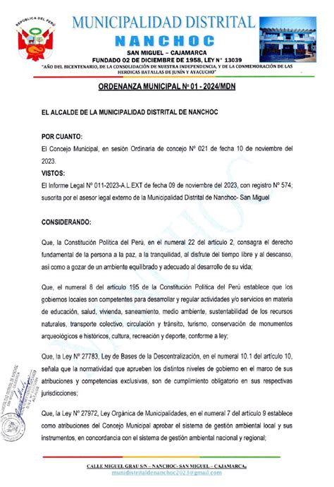 Ordenanza Municipal N Mdn Creaci N Del Sistema Local De