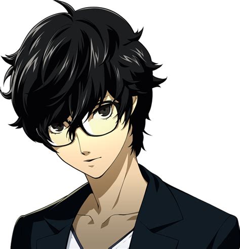 An Anime Character With Black Hair And Glasses Looking At The Camera