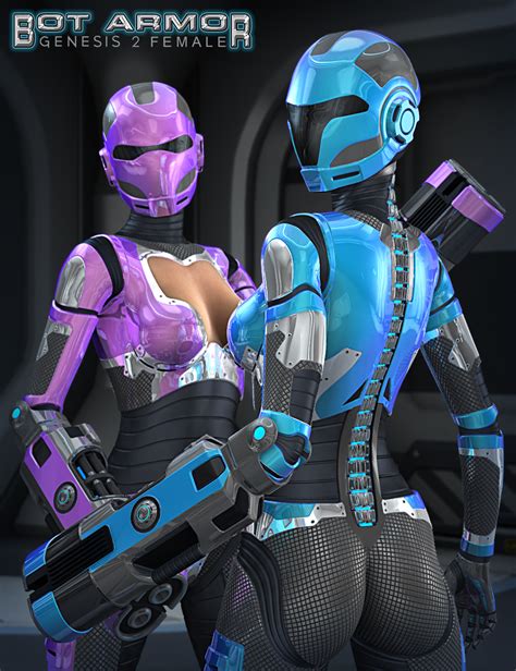 Genesis 2 Female Bot Armor Bundle Daz 3d