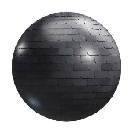 Black Metal Tiles Roof PBR Texture