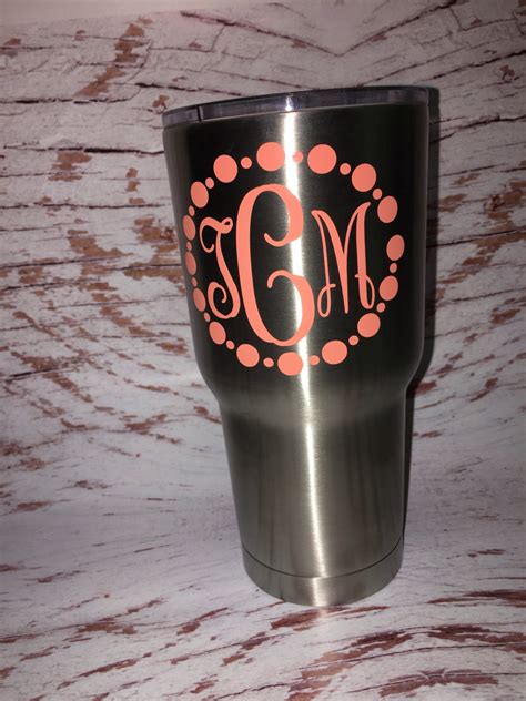 Cup Decal Yeti Cup Monogram Decals Decals Sticky Decal