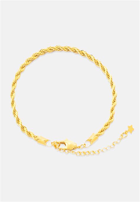 Pulseira Feminina Cord O Baiano Mm Banhada Ouro K Estrela