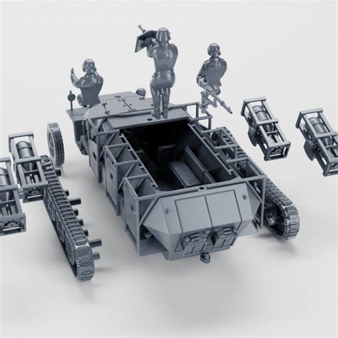 3D Printable Half Track Sd Kfz 251 1 II Ausf B Stuka Zu Fuss