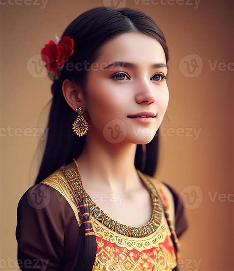 Portrait Of A Slavic European Girl In National Costume 22596435 Stock