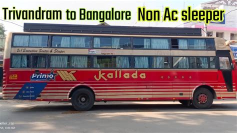 Trivandram Bangalore Non Ac Night Bus Journey Kallada Travels Youtube