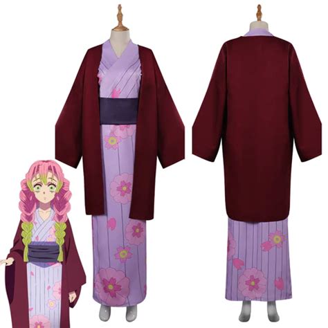 Kanroji Mitsuri Cosplay Costume Kimono Outfits Halloween Carnival Part