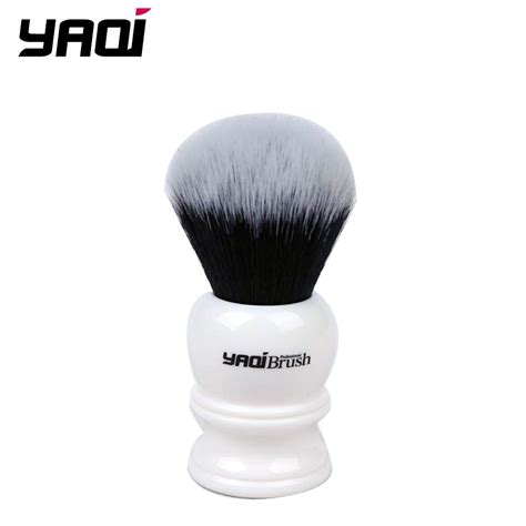 Yaqi 22mm Synthetic Hair Tuxedo Knot White Resin Handle Shave Brush Man