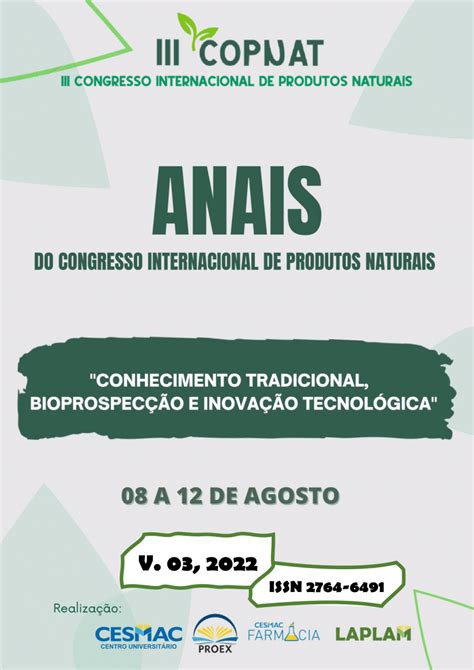 Pdf Anais Do Congresso Internacional De Produtos Naturais V