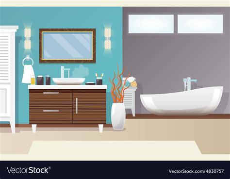 Modern Bathroom Interior Royalty Free Vector Image