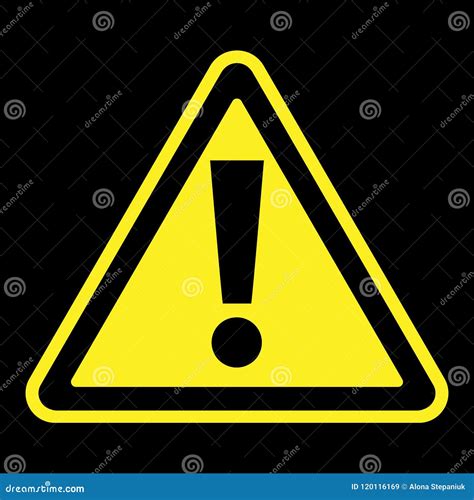 Attention Sign on Black Background Stock Vector - Illustration of