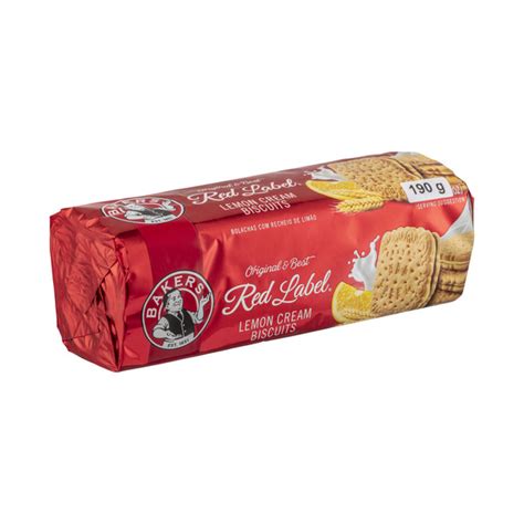 Calories In Bakers Red Label Lemon Cream Biscuits Calcount