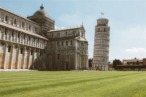 Panoramasicht Auf Den Schiefen Turm Von Pisa Oder Den Turm Von Pisa