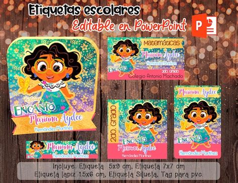 ETIQUETAS ESCOLARES Editables En Powerpoint Etiquetas - Etsy Australia