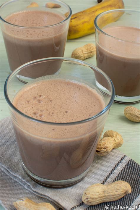 Schoko Bananen Milchshake Mit Erdnussbutter Katha Kocht