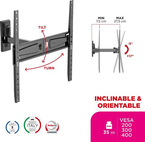 Meliconi Supporto Tv Staffa Per Televisori Da A Peso Max Kg