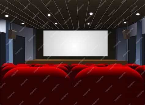 Cartel De Estreno De Cine Con Pantalla En Blanco Vector Premium