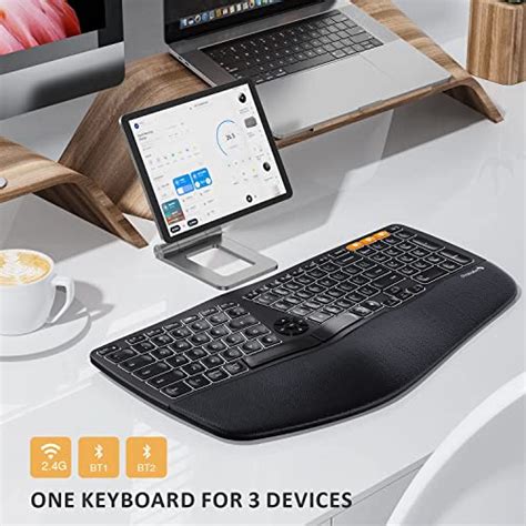 Protoarc Backlit Wireless Ergonomic Keyboard Ek01 Bluetooth Ergo Split