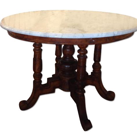 Marble Dining Table With Teak Wood Legs And Base AptDeco