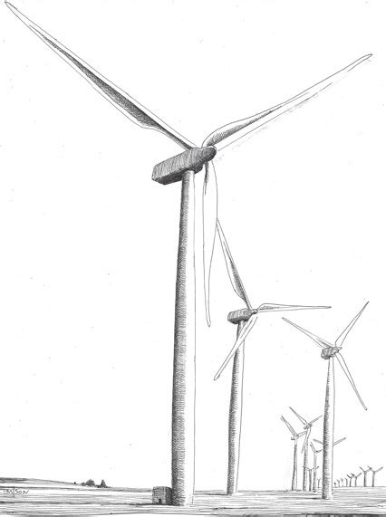 Wind Turbine Sketch at PaintingValley.com | Explore collection of Wind ...