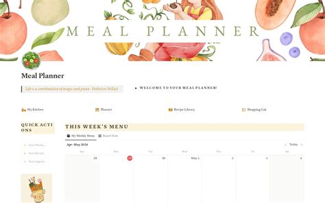 Meal Planner Recipe Library Template Notion Marketplace