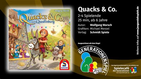 Generationenspiel Siegel Mit Quacks Co Nach Quedlinburg Von Wolfgang