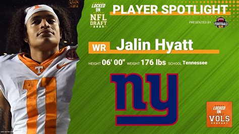 New York Giants Select Tennessee Wr Jalin Hyatt In The 2023 Nfl Draft