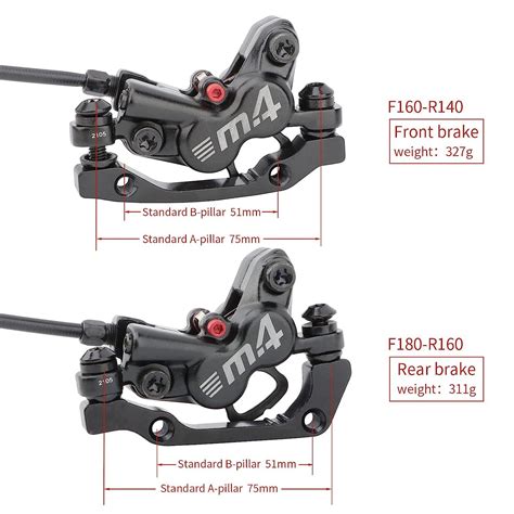 Meroca M Four Piston Hydraulic Disc Brake Set For Road And Mountain