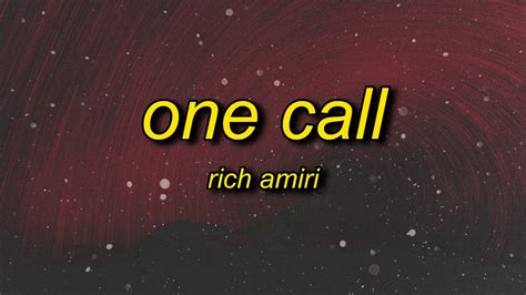 Better Late Than Never Rich Amiri One Call Slowed Reverb Lyrics