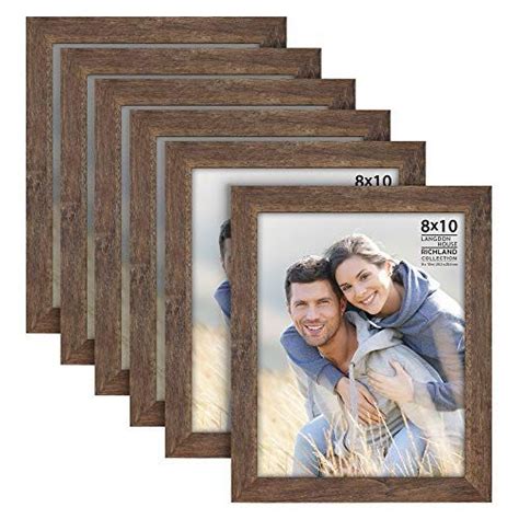 Langdon House 8x10 Picture Frames Rustic Brown 6 Pack Traditional