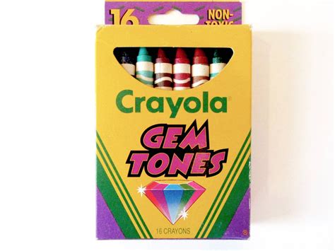 1994 Crayola Gem Tones Crayons Etsy Crayola Set Crayola Crayon Set