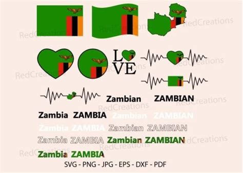 Zambia Flag Bundle Svg, Graphic by RedCreations · Creative Fabrica