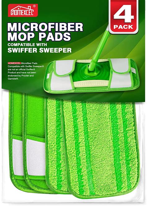 Homexcel Microfiber Mop Pads Compatible With Swiffer Sweeper Mops Dry