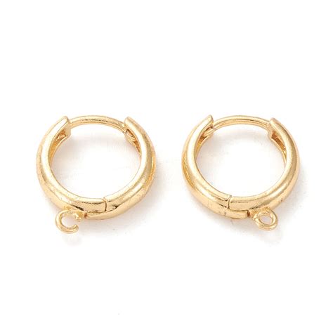 Honeyhandy Brass Hoop Earring Findings With Horizontal Loop Ring