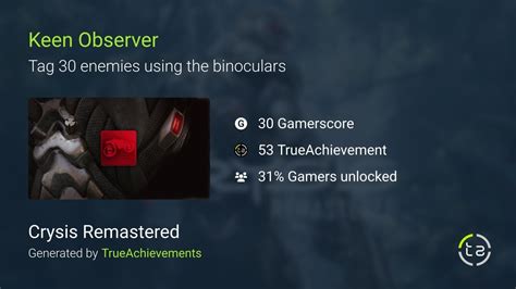 Keen Observer achievement in Crysis Remastered