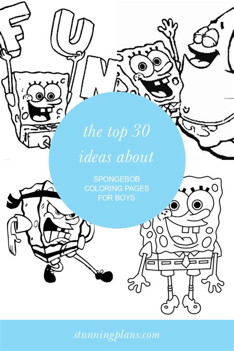 The top 30 Ideas About Spongebob Coloring Pages for Boys - Home, Family ...