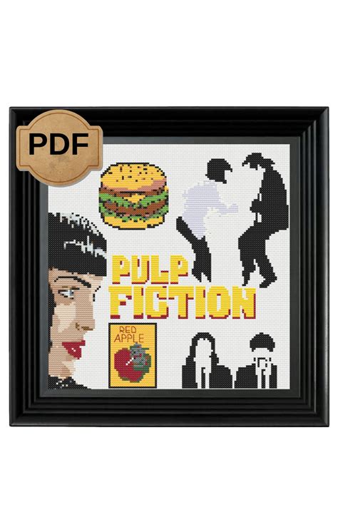 Pulp Fiction Cross Stitch Pattern Movie Fans Art Embroidery Etsy