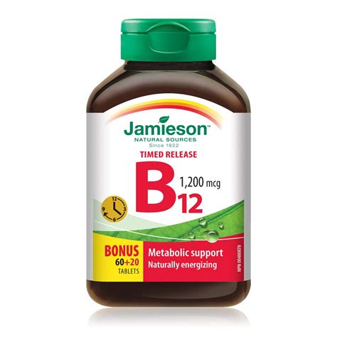 Jamieson Vitamin B12 1200mcg Timed Release Tablets - 80 Count