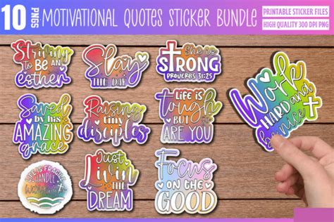 Motivational Quotes Sticker Bundle Graphic By CraftArt Creative Fabrica