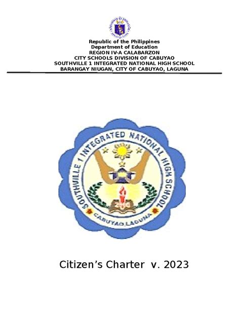 Citizens Charter 2023 Republic Of The Philippines Department Of Education Region Iv A