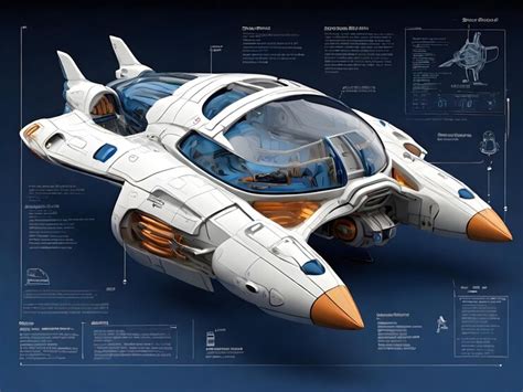 Fictional Spaceship Blueprints Detailed Schematics for SciFi Enthusiasts | Premium AI-generated ...