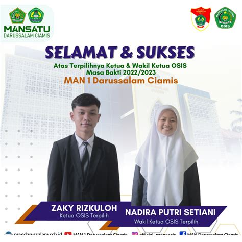 Pemilihan Ketua Dan Wakil Osis Man Darussalam Ciamis Masa Bakti