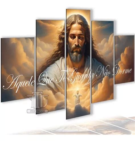 Quadros Decorativos Jesus Céu Aquele Que Te Guarda Sala Hd Cor Cor da