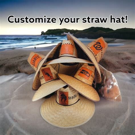 Custom Straw Hat With Logo Etsy