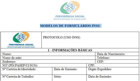 Modelo De Dut Para O Inss - INSS - Formulários 2022