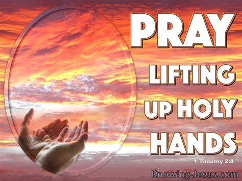 1 Timothy 2:8 Pray Lifting Up Holy Hands (pink)