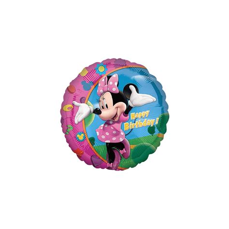 Palloncino Mylar 18 Cm 45 Minnie Happy Birthday Rotondo