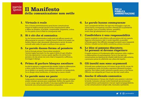 Il Manifesto Della Comunicazione Non Ostile Per La Pubblica