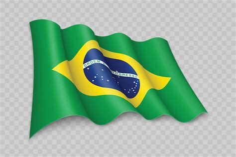 Premium Vector D Realistic Waving Flag Of Brazil