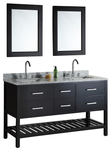 London Double Sink Vanity Set Transitional Bathroom Vanities